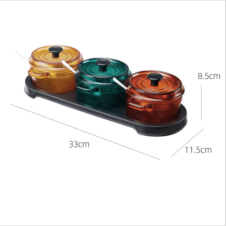Set of 3 Decorative Condiment Container.